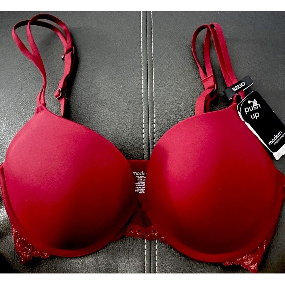 NWT Modern Movement Push Up Underwire Bra 32DD ~ Red